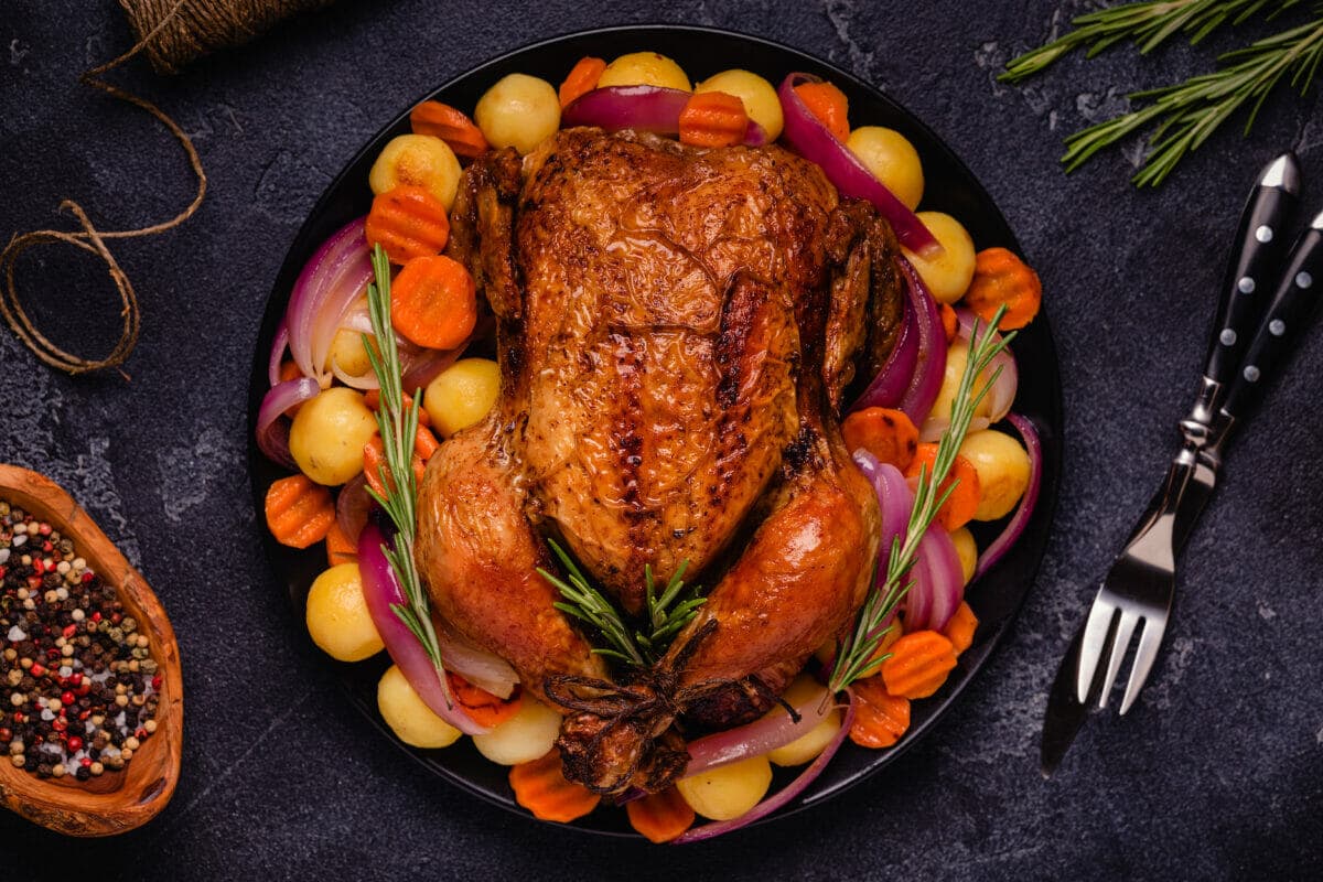 Krõbe sidruni-rosmariini ahjukana köögiviljadega