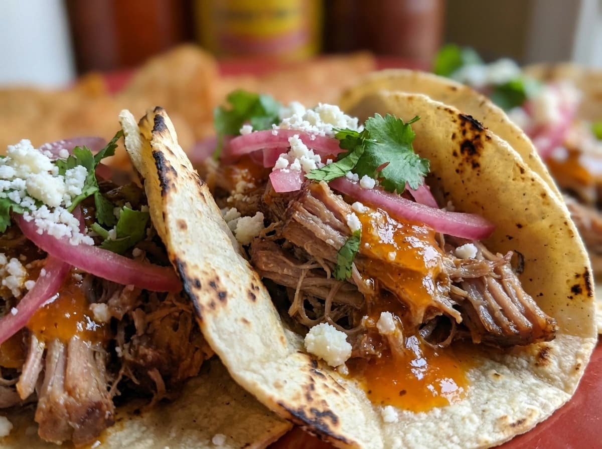 Tacos de Carnitas ehk rebitud sealiha takod